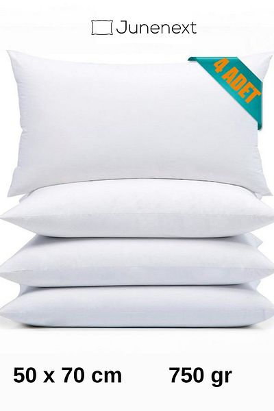 jn junenext 4 Pieces Economical Hotel Pillow, Bead Silicone Pillow 50 X 70 |   750 Gr Filled