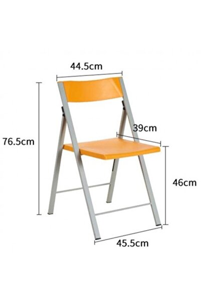 Kardett Solid metal folding chair 5kg, black, for kitchen, camping, picnic, garden, terrace or living room