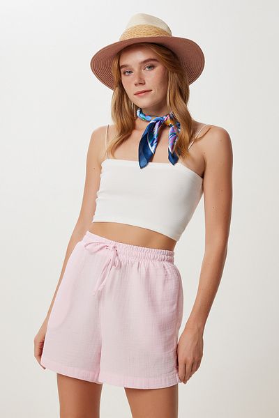 Lovelyİstanbul Muslin Shorts with Pockets Lmx0011 Candy Pink