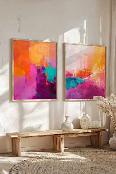 STARYUNA Set de pictură bilaterală cu efect de pictură în ulei abstractă colo...