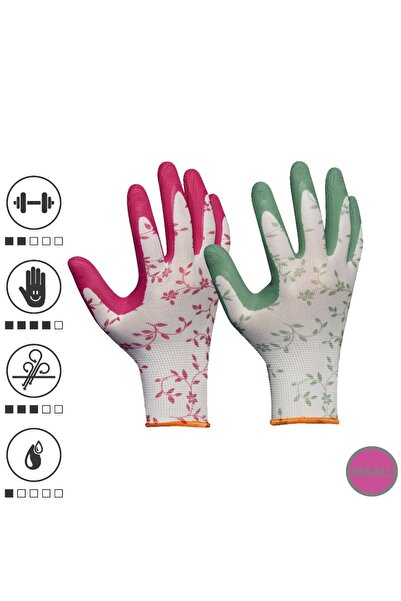 GEBOL 709807_07, Set of two pairs of Flower Duo protective gloves, made of polyester, coated with