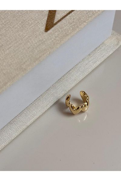 LEROSY CO Gold Color Convex Patterned Steel Cartilage Earrings – Non-Hole Adjustable Women's Jewelry |   Lerosy Co.