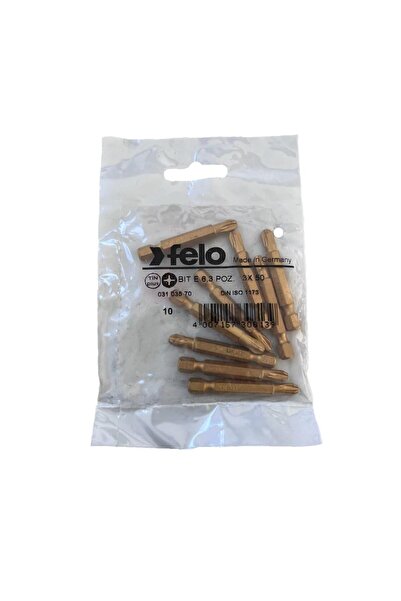 FELO Set 10 biti Felo, seria TiN Plus profil Pozidrive, E6.3, PZ3, 50mm