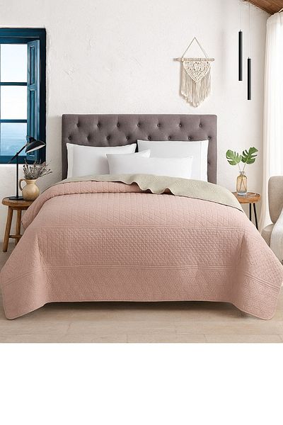 Evimcim Double Sided Bedspread 200X220 cm Modern Textured Comfortable Light and Stylish Daily Use