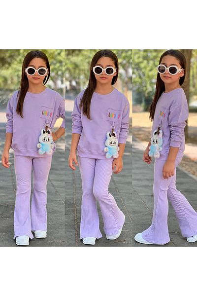 KOKOŞ BEBEK Children's Suit Cotton with Labubu Figure Toy Gift |   Between 3/8 Years