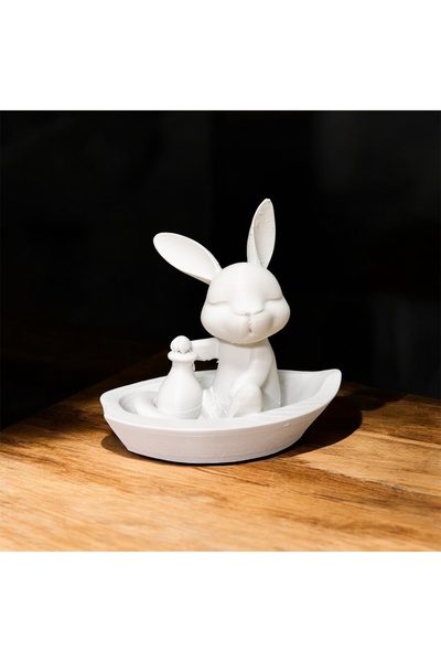 PL DİZAYN Dekoratif Minimalist Tavşan Biblo | Modern Masaüstü Ofis Kitaplık R...