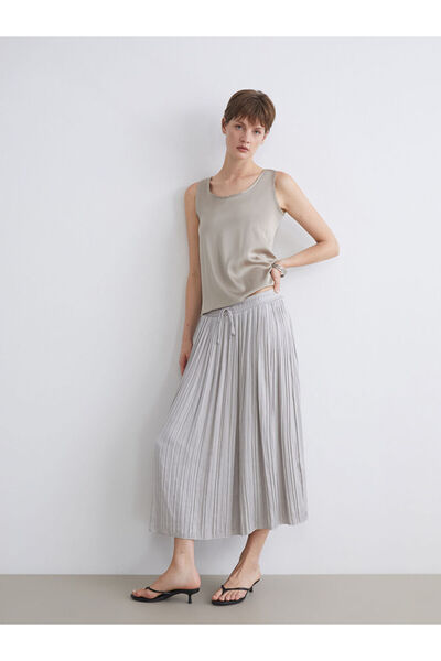 LC Waikiki New Season Elastic Waist Satin Pleated Skirt - S5Qg22Z8
