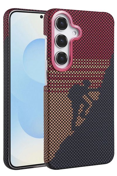 m.tk moveteck Samsung Galaxy A36 Case Kevlar Carbon Look Embossing Textured Pattern Super Thin Magsafe Cover