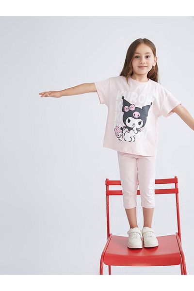 LC Waikiki Quality Parts from Celebi Store |   Pink Kuromi Printed Girl's T-Shirt and Leggings 2-Pack
