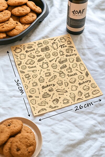 Dekals Vintage Desenli Yağlı Kağıt 40 Adet Sunum Kağıdı Food & Bakery Temalı ...