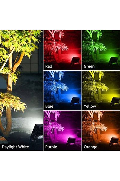 LEPRO Set of 2 Lepro RGB LED floor projectors, Remote control, 15W, IP65 waterproof