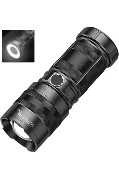Supfire Superfire GT60 LED Flashlight, Zoom, 2600lm, 320M, USB-C charging, Front light, rear light, 36W