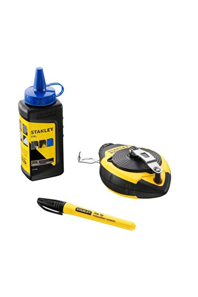 Stanley 0-47-681, set of drawing string + blue chalk + marker, blister