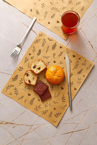 Dekals Model-1 Rustik Doğa Temalı Sunum Kağıdı 40 Adet Kuş & Yaprak Desenli Ş...