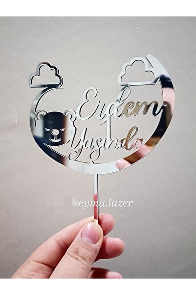 ŞEYMALAZER 1 Yaş Ayıcıklı İsimli Pasta Süsü