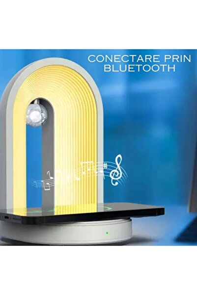 OEM Lampă Led Smart, Bluetooth Speaker Integrat, Încărcare Wireless 15W, Lumini Ajustabile