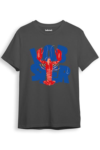 beloved.co Lobster Red Lobster Printed 100% Cotton Regular Fit Unisex T-Shirt