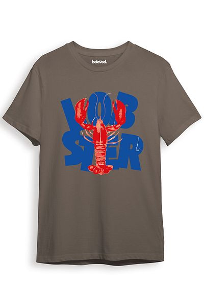 beloved.co Lobster Red Lobster Printed 100% Cotton Regular Fit Unisex T-Shirt