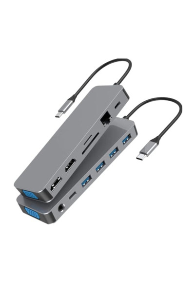 Cristalis Sale Statie de andocare, Hub 13 in 1 adaptor 4k USB Type-C, CRISTALIS SALE™, Multiport