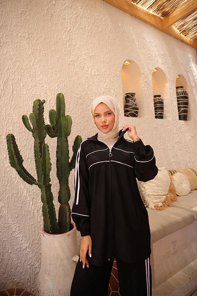 MİMİ Luxury Wear Women's Stylish Sport Tracksuit Set Zipper & Bottom Top Set