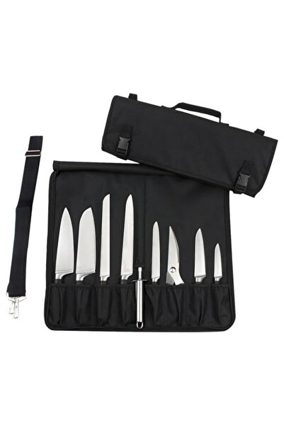 Generic حقيبة سكاكين موريليان، حقيبة لف سكاكين الطاهي مع حزام كتف ومقبض متين،...