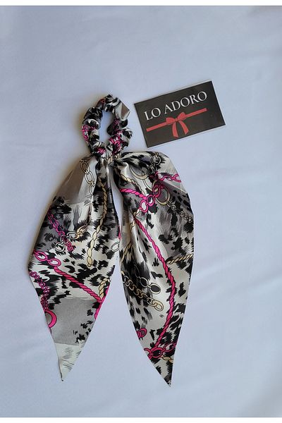 LO ADORO Scarf Rubber Buckle Satin Women's Bun Buckle Bag Neck Scarf Bandana Bagel Scarf Comes Off Rubber