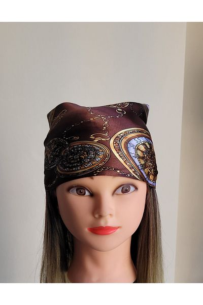 LO ADORO Scarf Rubber Buckle Satin Women's Bun Buckle Bag Neck Scarf Bandana Bagel Scarf Comes Off Rubber