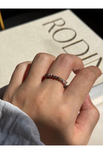 LEROSY CO Three Colors Dorika Ball Detailed Women's Steel Ring – Gold, Rose and Silver Color |   Lerosy Co.