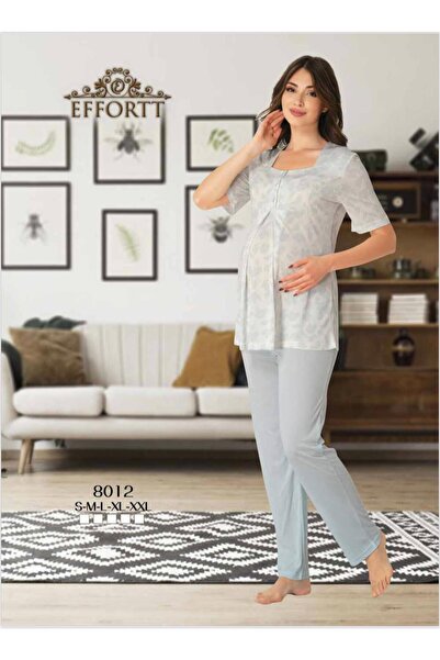 EM&FA TEKSTİL Maternity Maternity Button Detailed Short Sleeve Pajama Set