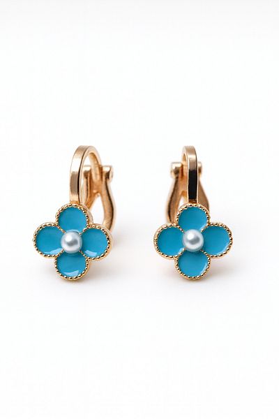 MakeWell Clover Design Poppy Compression Earrings for Non-Pierced Ears
