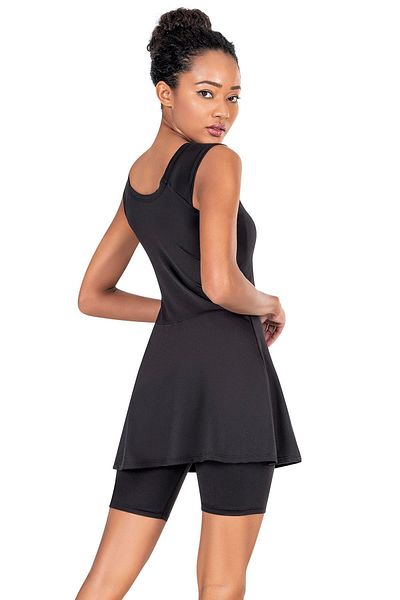 Endeep Beria Women's Semi-Covered Tights Black Skirt Dress Swimsuit