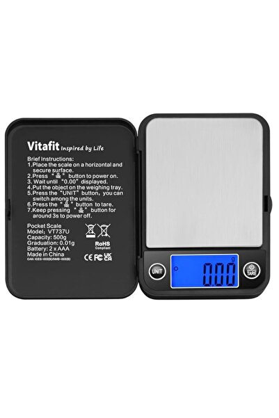 Generic ميزان الجيب الرقمي فيتافيت 500 جرام بدقة 0.01 جرام، وزن احترافي منذ ع...