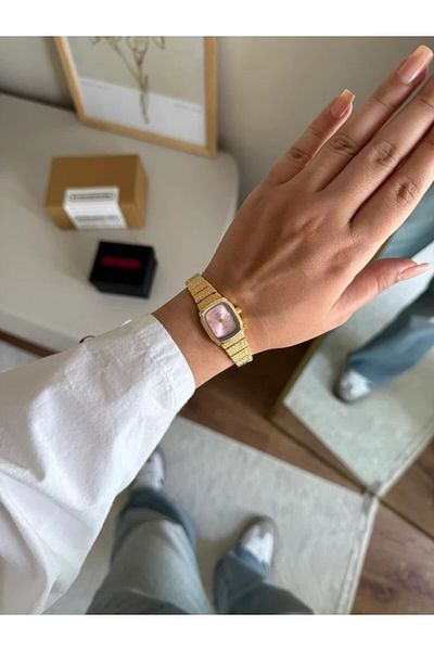 RoseandRoses Lisette Vintage Model Women's Wristwatch Gold (Pink Dial)
