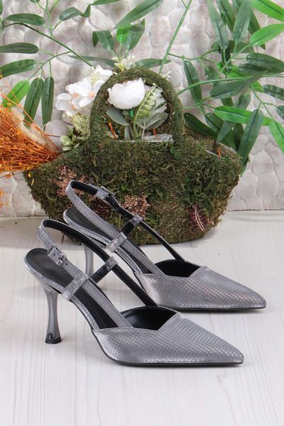 fort 086-1011 Fls Satin Open Back Heeled Women's Shoes