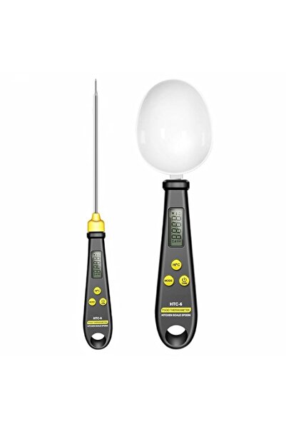 Generic ملعقة قياس إلكترونية ومقياس حرارة رقمي للحوم 2 في 1، شاشة LCD كبيرة ب...