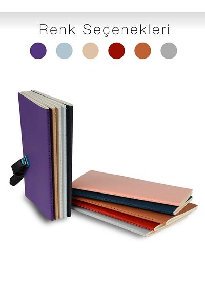 Copyder Wholesale 70 Pieces of Plika Flexible Cover 80 Gr. Ivory Inner Paper Lined - 7 Colors 80 Sheets Sports Stitched