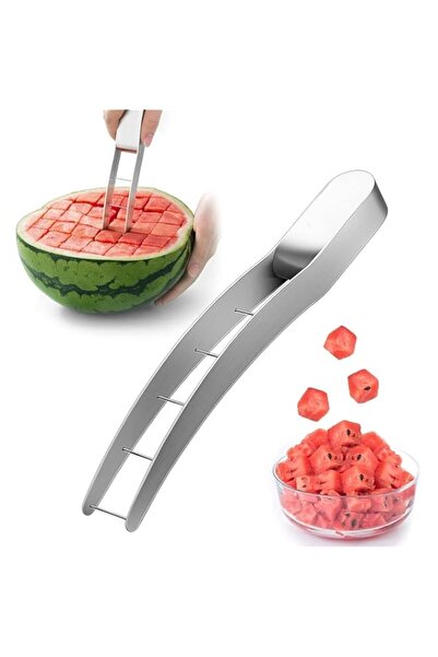 Generic قطاعة البطيخ، قطاعة مكعبات البطيخ من الفولاذ المقاوم للصدأ، سكين البط...