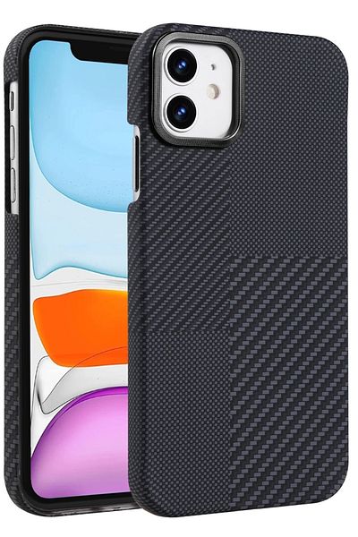 m.tk moveteck Apple iPhone 11 Case Kevlar Carbon Look Embossed Textured Patterned 0.5m Super Thin Magsafe Cover
