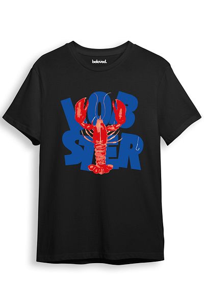 beloved.co Lobster Red Lobster Printed 100% Cotton Regular Fit Unisex T-Shirt
