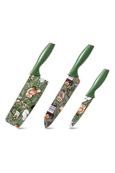 Generic مجموعة سكاكين مطبخ TJ POP، 3 قطع، مصنوعة من الفولاذ المقاوم للصدأ غير...