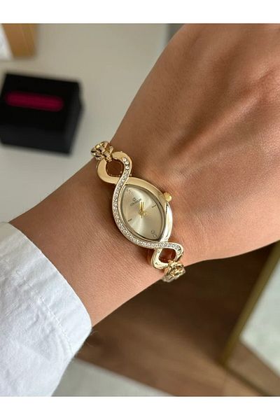RoseandRoses Enfina Infinity Design Women's Wristwatch Gold (Gold Dial)