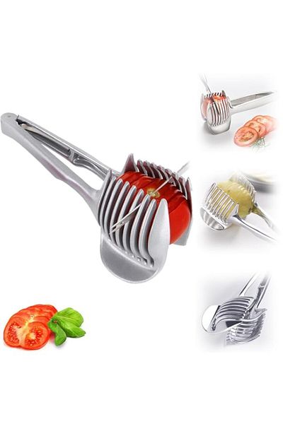 Generic Oasisgalore Zinc Alloy Lemon Tomato Slicer,Multi-Functional Creative Handheld Fruit Slicers,Kithcen