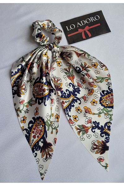 LO ADORO Scarf Rubber Buckle Satin Women's Bun Buckle Bag Neck Scarf Bandana Bagel Scarf Comes Off Rubber