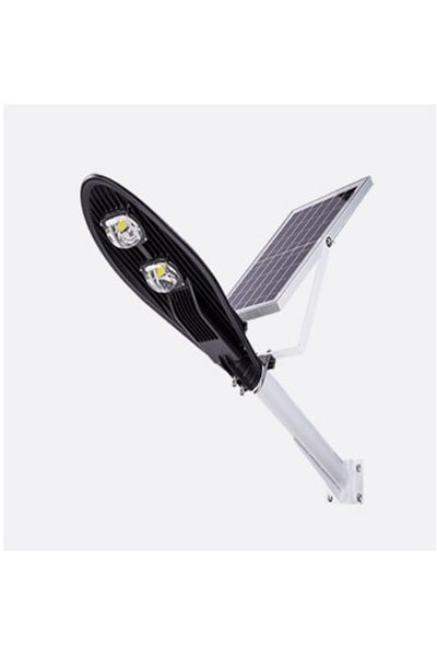 KlaussTech Outdoor Lighting Pole with Solar Panel, 80 W LED Floodlight