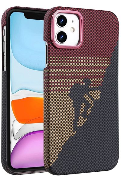 m.tk moveteck Apple iPhone 11 Case Kevlar Carbon Look Embossed Textured Patterned 0.5m Super Thin Magsafe Cover