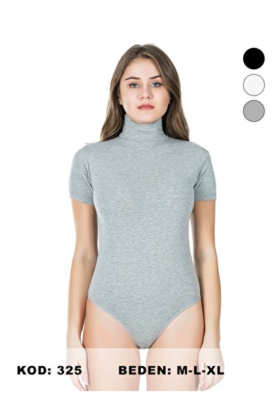 NightLove Dk جسم رمادي بأكمام قصيرة ورباط عالي 325