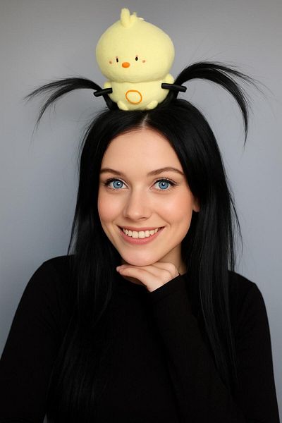 AresTokaAksesuar Cute Yellow Chick Holding My Spike Makeup Tiara,Children Tiara,Headband