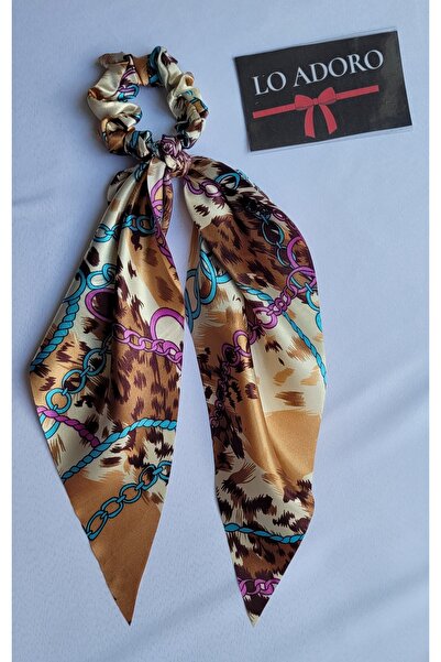 LO ADORO Scarf Rubber Buckle Satin Women's Bun Buckle Bag Neck Scarf Bandana Bagel Scarf Comes Off Rubber