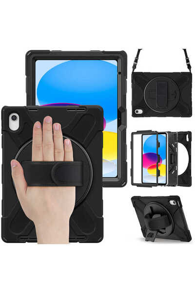 Scikossi iPad 11Th Generation 2025 Nxxa Defender Tablet Silicone Case - Black