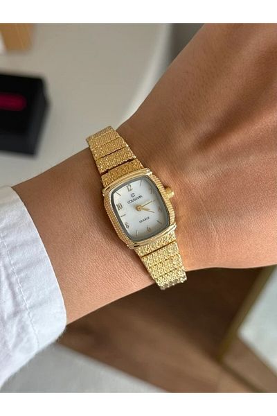 RoseandRoses Lisette Vintage Model Women Wrist Watch Gold (White Dial)